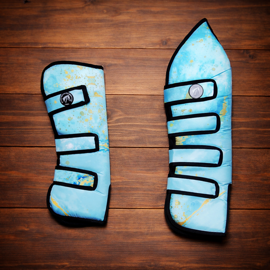 Shipping Boots-Turquoise Marble
