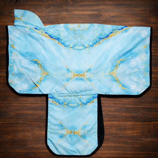Saddle Cover-Turquoise Marble